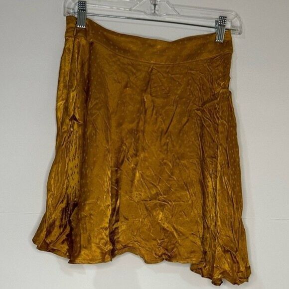 Free People Starstruck Gold Metallic Ruffle Fairy Mini Skirt Women's 4 - Picture 4 of 6
